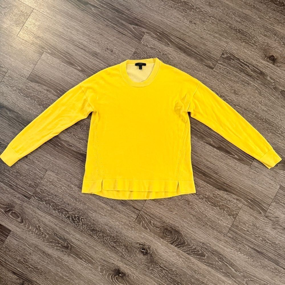 J. Crew Yellow Merino Wool Cotton Blend Sweater
